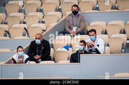Paris, France. 29 septembre 2020. Team Pliskova lors de la première partie du tournoi de tennis Roland Garros 2020, Grand Chelem, le 29 septembre 2020 au stade Roland Garros à Paris, France - photo Rob Prange / Espagne DPPI / DPPI crédit: LM/DPPI/Rob Prange/Alay Live News Banque D'Images
