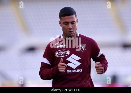 Turin, Italie. 26 septembre 2020. Armando Izzo de Torino FC pendant la série UN match entre Torino FC et Atalanta Calcio. Banque D'Images