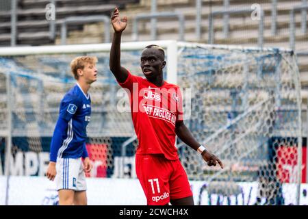 Lyngby, Danemark. 15 septembre 2019. Awer Mabil (11) du FC Midtjylland vu pendant le match 3F Superliga entre Lyngby Boldklub et le FC Midtjylland au stade Lyngby. (Crédit photo: Gonzales photo - Dejan Obretkovic). Banque D'Images