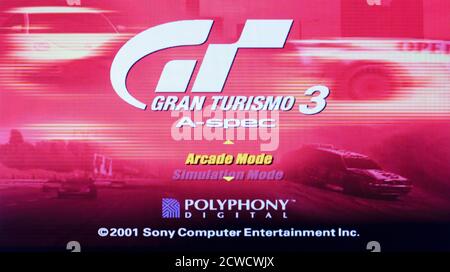 Gran Turismo 3 A-spec - Sony PlayStation 2 PS2 - Usage éditorial uniquement Banque D'Images