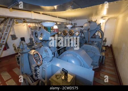 Wilmington, NC USA - février 11 2020 Battleship USS North Carolina, actuellement amarré le long de la rivière Cape Fear à Wilmington, NC. Banque D'Images