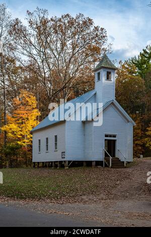 Missionary Baptist Church à Cades Cove dans le parc national des Great Smoky Mountains, Tennessee Banque D'Images