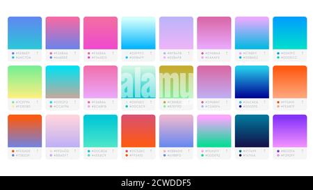 Catalogue de palettes de couleurs échantillons dégradé en RVB ou EN HEXADÉCIMAL Illustration de Vecteur
