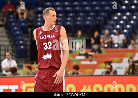 Anzejs Pasecniks. Équipe nationale de basketball de Lettonie. Tournoi FIBA OQT, Belgrade 2016 Banque D'Images