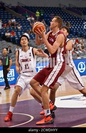 Anzejs Pasecniks. Équipe nationale de basketball de Lettonie. Tournoi FIBA OQT, Belgrade 2016 Banque D'Images