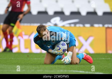 Jeroen Zoet (Spezia) lors du match de la série A' italienne entre Spezia 1-4 Sassuolo au stade Dino Manuzzi le 27 septembre 2020 à Cesena, en Italie. Photo de Maurizio Borsari/AFLO] Banque D'Images