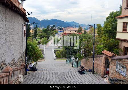 Cuenca, Equateur - Escaliers de Calle Larga à Rio Tomebamba Banque D'Images