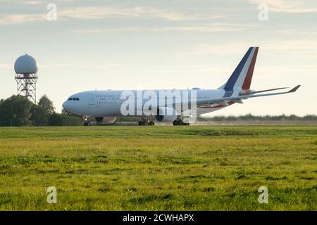 2020 09 29. Lituanie, Kaunas. Le président français Emmanuel Macron et sa femme ont effectué une visite officielle en Lituanie. Banque D'Images