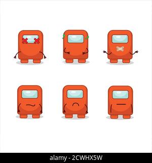 Parmi nous, personnage de dessin animé orange avec expression de corde Illustration de Vecteur
