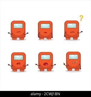 Personnage de dessin animé d'entre nous orange avec quelle expression Illustration de Vecteur