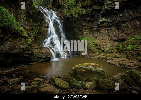 Hareshaw Linn, parc national de Northumberland, Bellingham, Northumberland, Angleterre, Royaume-Uni Banque D'Images