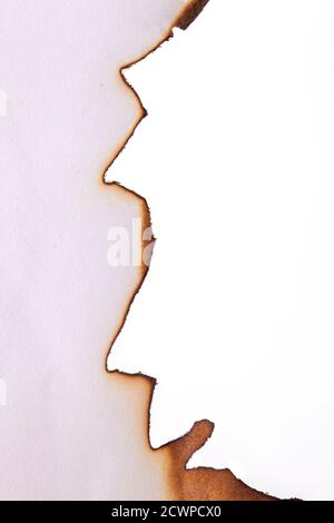 bords de papier brûlés isolés sur fond blanc. modèle pour la conception Banque D'Images