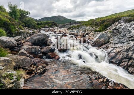 North Sannox burn, North Glen Sannox, Isle of Arran, Écosse, Royaume-Uni. Banque D'Images