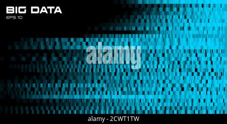Visualisation des Big Data. Arrière-plan bleu des données abstraites d'un grand nombre de bits d'informations avec espace de copie. Science, thème de la technologie. Vecteur Illustration de Vecteur