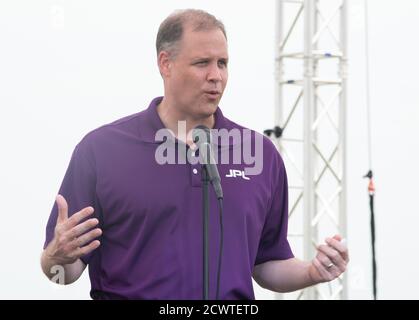 Le 29 juillet 2020, Jim Bridenstine, administrateur de la NASA, s'est engagé auprès des médias sociaux avant le lancement du rover Perseverance mars 2020 depuis le Kennedy Space Center en Floride, prévu pour juillet 30. Le rover fait partie du programme d'exploration de mars de la NASA. Banque D'Images