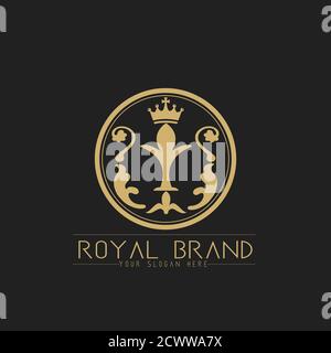 Logo vectoriel de l'illustration de la marque royale représentant les symboles de l'hôtel et de la société. Illustration de Vecteur