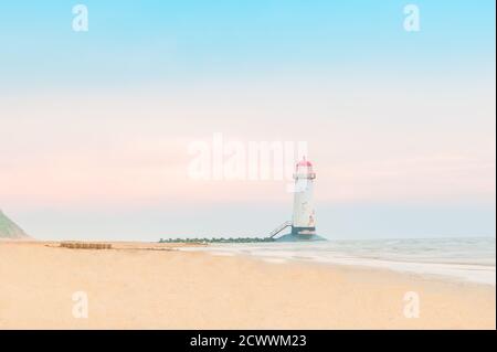 Le phare d'Ayr ou le phare de Talacre Banque D'Images