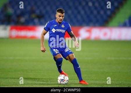 Mauro Arambarri de Getafe lors du championnat espagnol de football la Liga entre Getafe CF et Real Betis Balompie le 29 septembre 2020 à Co Banque D'Images