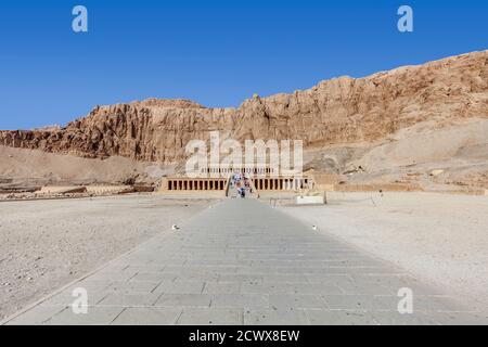 Temple Hatshepsut, Deir al-Bahri, Vallée des Rois, Louxor, Égypte Banque D'Images