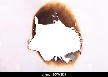 bords de papier brûlés isolés sur fond blanc. modèle pour la conception Banque D'Images