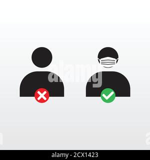 Icône de distance sociale. Silhouettes noir et blanc simple homme social distancer icône. Maintenez votre distance sociale Illustration de Vecteur