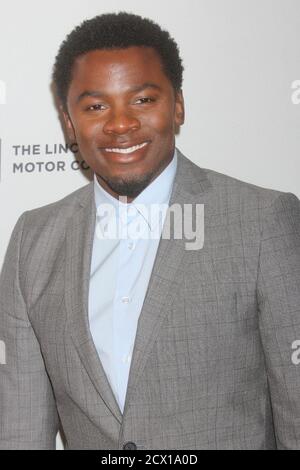 Derek Luke assiste à la première de 'Alex de Venise' au Tribeca film Festival 2014 au SVA Theatre de New York le 18 avril 2014. Crédit photo : Henry McGee/MediaPunch Banque D'Images