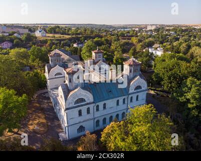 Photo aérienne de la réserve historique et culturelle de Korsun-Shevchenkivsky. Palais de Lopukhins-Demidovs, Ukraine, oblast de Kiev Banque D'Images