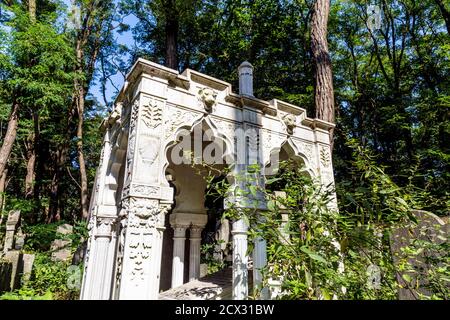 Cimetière juif (Cmentarz Zydowski) à Varsovie, Pologne Banque D'Images