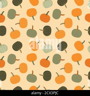 superbes citrouilles colorées sans coutures Illustration de Vecteur