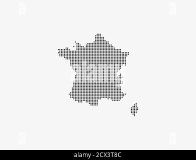 France, pays, carte en pointillés sur fond blanc. Illustration vectorielle. Illustration de Vecteur