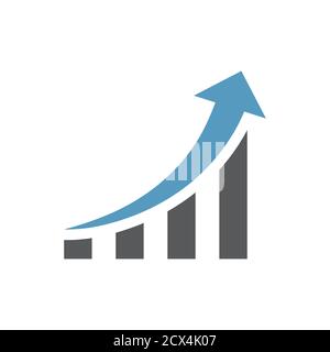 Graphique ou infographie avec flèche. Graphique d'analyse des données, vecteur commercial croissant. Illustration de Vecteur