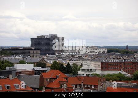 Vue sur Copenhague depuis la terrasse panoramique de la tour ronde Banque D'Images