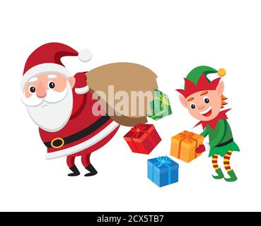 Le Père Noël perd des cadeaux Illustration de Vecteur
