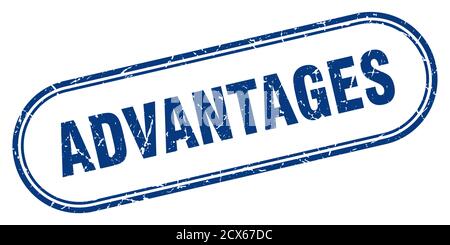 cachet des avantages. signe de grunge arrondi sur fond blanc Illustration de Vecteur