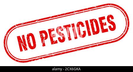 pas de tampon de pesticides. signe de grunge arrondi sur fond blanc Illustration de Vecteur