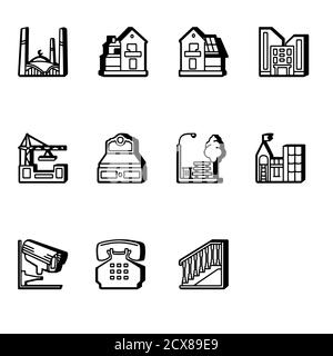 Ensemble d'icônes bâtiment 2 Illustration de Vecteur