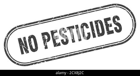 pas de tampon de pesticides. signe de grunge arrondi sur fond blanc Illustration de Vecteur