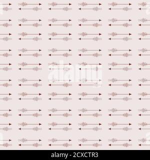 Motif sans couture avec flèches décoratives dessinées à la main. Coloris marron et beige. Illustration de Vecteur