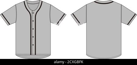Chemise en jersey à manches courtes (chemise uniforme de baseball) illustration vectorielle du modèle / gris Illustration de Vecteur