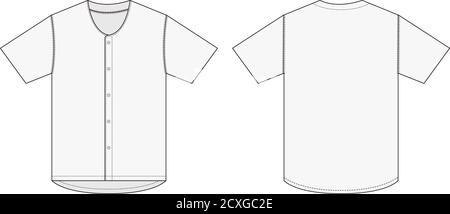 Maillot à manches courtes en jersey (maillot uniforme de baseball) modèle illustration vectorielle /blanc Illustration de Vecteur