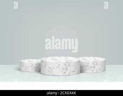 scène 3D minimale avec podium en pierre de marbre, modèle de prés de produit cosmétique pour votre conception Illustration de Vecteur
