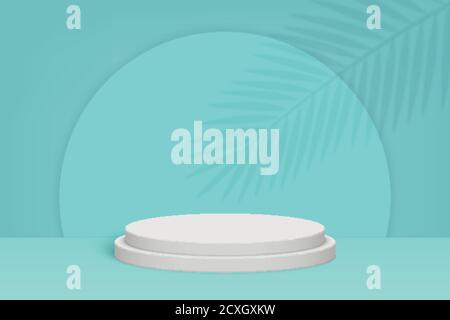 scène 3D minimale avec podium blanc, modèle de présentation des produits cosmétiques pour votre conception Illustration de Vecteur