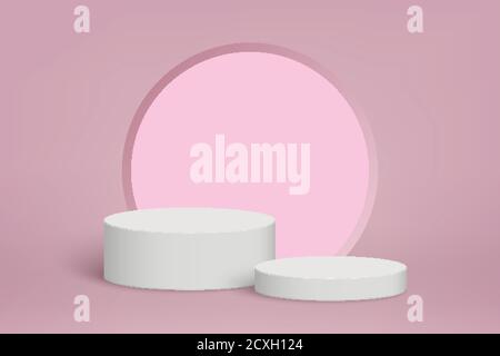scène 3D minimale avec podium blanc, modèle de présentation des produits cosmétiques pour votre conception Illustration de Vecteur