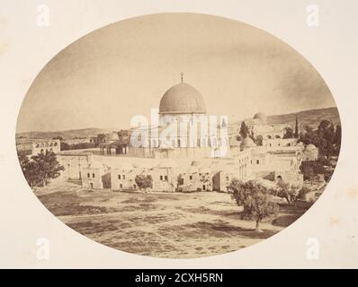 Photo du XIXe siècle du Dôme du Rocher [ici comme Jérusalem, site du Temple sur le Mont Moriah] photographies, estampes argentées, 1857 Banque D'Images