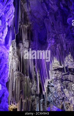 Grottes dans le rocher de Gibraltar Royaume-Uni Banque D'Images