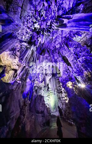 Grottes dans le rocher de Gibraltar Royaume-Uni Banque D'Images