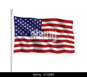 drapeau de la spéléologie 3d États-Unis isolé sur fond blanc. Illustration de Vecteur