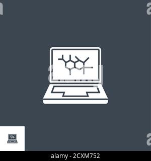 Icône de glyphe de vecteur lié au diagnostic informatique. Isolé sur fond noir. Illustration vectorielle. Illustration de Vecteur