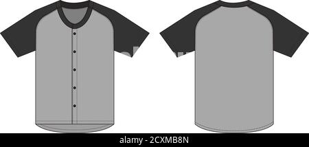 Maillot à manches courtes en jersey (maillot uniforme de baseball) modèle illustration vectorielle Illustration de Vecteur