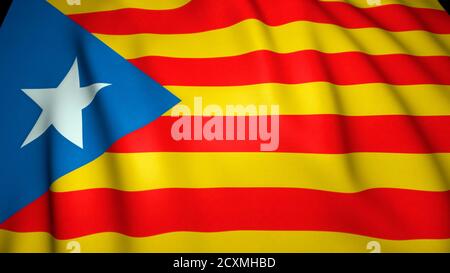 Drapeau de la Catalogne, illustration 3d Banque D'Images